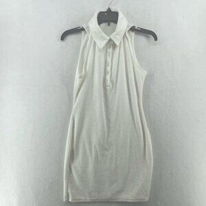 L.A Hearts Dress Women's Sz S White Terry Collared Button-Up Bodycon Sleeveless